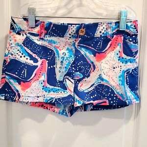 NWOT Lilly Pulitzer Girls  starfish Print Pockets Cotton Shorts Size 8